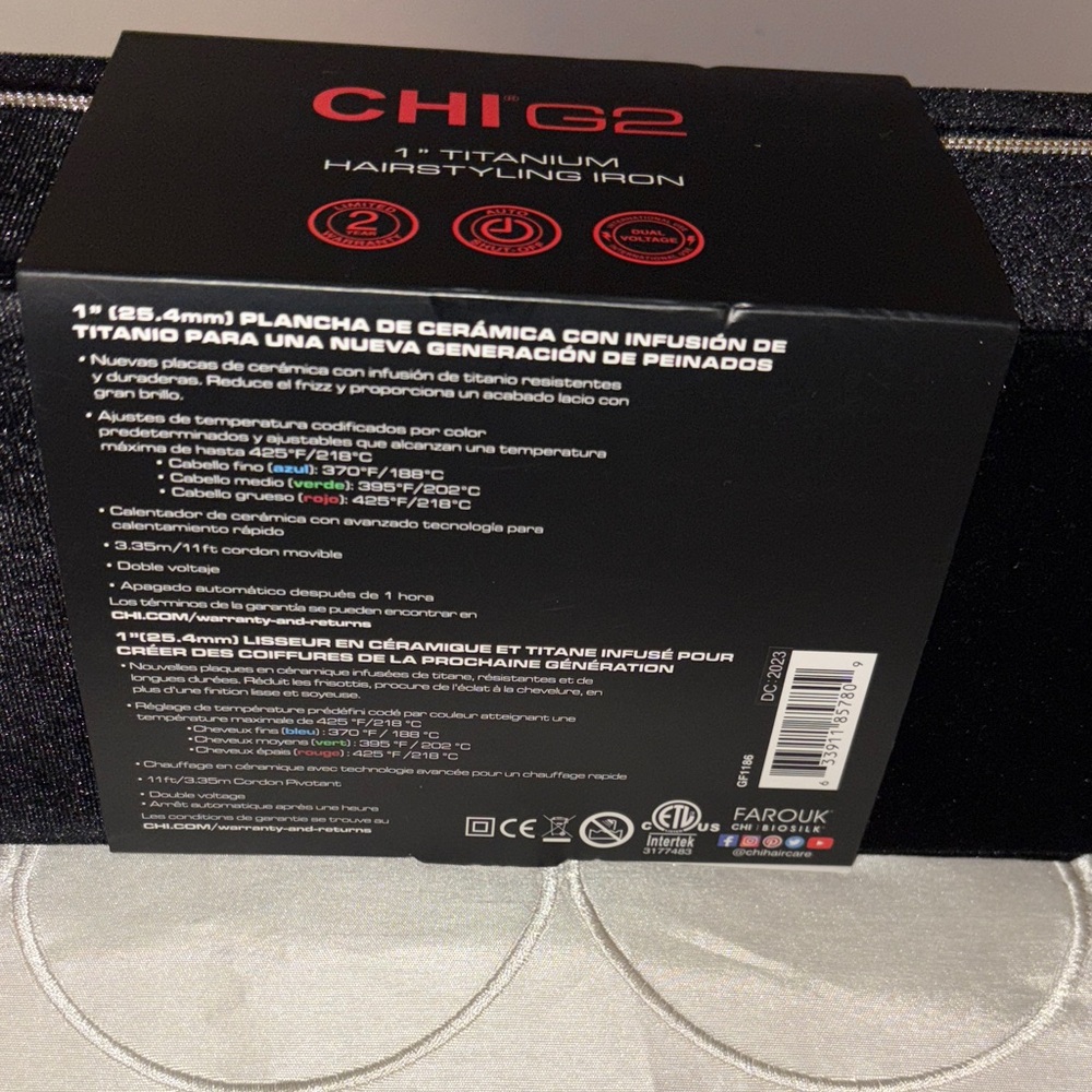 CHI G2 Hair Styling Iron with Gold 1”Titanium Plates Special Edition New in Case - Picture 2 of 5